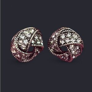 Brighton Elegant Silver Crystal Love Knot Earrings